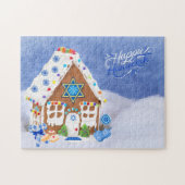 Modern Hanukkah Star van David Gingerbrood House Legpuzzel (Horizontaal)