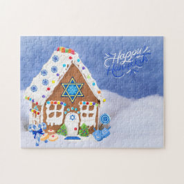 Modern Hanukkah Star van David Gingerbrood House Legpuzzel