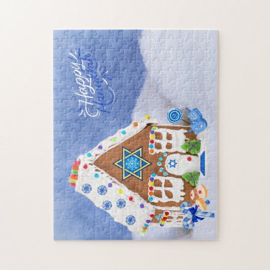 Modern Hanukkah Star van David Gingerbrood House Legpuzzel (Verticaal)