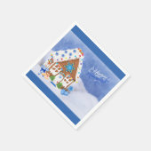 Modern Hanukkah Star van David Gingerbrood House Servet (Hoek)