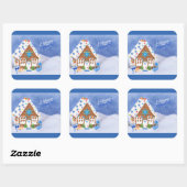 Modern Hanukkah Star van David Gingerbrood House Vierkante Sticker (Vel)
