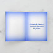 Modern Hanukkah Star van David Snowman Wreath Feestdagen Kaart (Binnen)