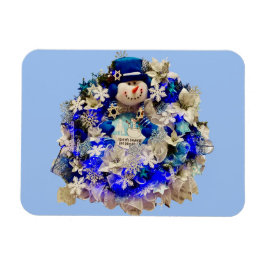 Modern Hanukkah Star van David Snowman Wreath Magneet