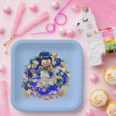 Modern Hanukkah Star van David Snowman Wreath Papieren Bordje (Feest)