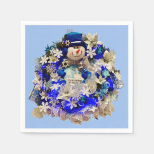 Modern Hanukkah Star van David Snowman Wreath Servet