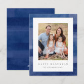Modern Hanukkah Waterverf Photo Holiday Card Feestdagenkaart (Voorkant / Achterkant)