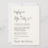 Modern Happily Ever After Cream Wedding Receptie Kaart (Voorkant)