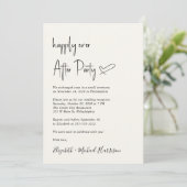 Modern Happily Ever After Cream Wedding Receptie Kaart (Staand voorkant)