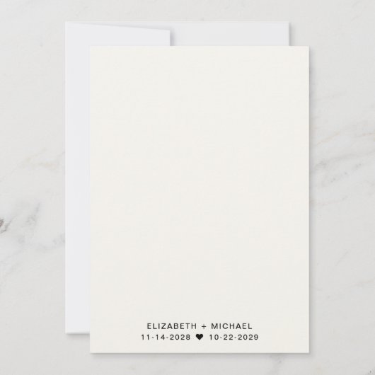 Modern Happily Ever After Cream Wedding Receptie Kaart (Achterkant)