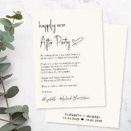 Modern Happily Ever After Cream Wedding Receptie Kaart