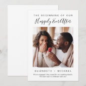 Modern Happily Ever After Foto Uitnodiging (Voorkant / Achterkant)