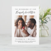 Modern Happily Ever After Foto Verlovingsaankondig Aankondiging (Staand voorkant)