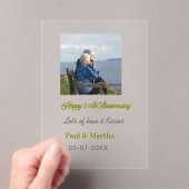 Modern happy 50th anniversary add name date photo  acryl uitnodigingen (Insitu (Draagbaar))