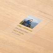 Modern happy 50th anniversary add name date photo  acryl uitnodigingen (Laagn)