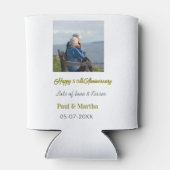 Modern happy 50th anniversary add name date photo  blikjeskoeler (Achterkant)