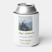 Modern happy 50th anniversary add name date photo  blikjeskoeler (Blikje Achterkant)