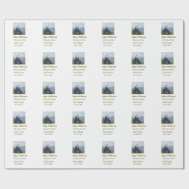 Modern happy 50th anniversary add name date photo  cadeaupapier