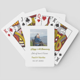 Modern happy 50th anniversary add name date photo  pokerkaarten