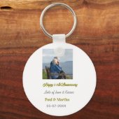 Modern happy 50th anniversary add name date photo sleutelhanger (Voorkant)