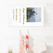 Modern happy 50th anniversary add name date photo spandoek (Insitu)