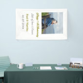 Modern happy 50th anniversary add name date photo spandoek (Beurs)