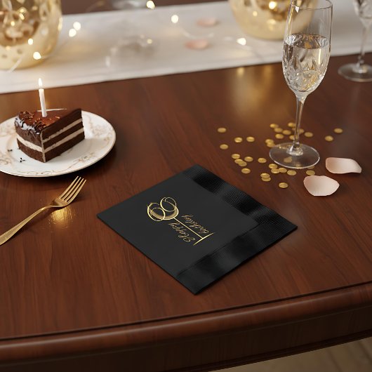 Modern Happy 70th Birthday wijnglas Folie Servetten