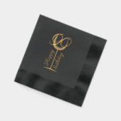 Modern Happy 90th Birthday wijnglas Folie Servetten (Links)