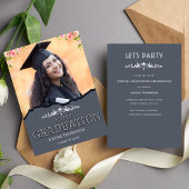 Modern Happy Afstuderen gepersonaliseerd fotofeest Kaart