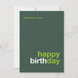 Modern Happy Birthday Card – Minimal Design Kaart