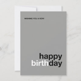 Modern Happy Birthday Card – Minimal Design Kaart