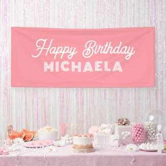 Modern Happy Birthday Custom Name Spandoek