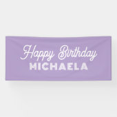 Modern Happy Birthday Custom Name Spandoek (Horizontaal)