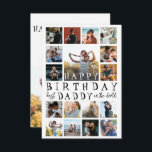 Modern Happy Birthday Dad Black & White 17 foto Kaart<br><div class="desc">Je zult graag je eigen unieke hoed voor die speciale 'papa' in je leven creëren. De meeste openingen zijn vierkant,  wat het perfect maakt voor instagramfoto's. De kalligrafie is in een leuke handgeschreven stijl. Pas dat geweldige geschenk aan creëer aan voor dat geweldige man.</div>