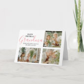 Modern Happy Birthday Photo Collage Kaart (Voorkant)