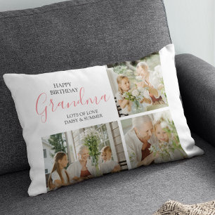 Modern Happy Birthday Photo Collage Kussen