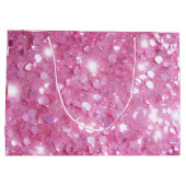 Modern Happy Birthday Pink Glitter Groot Cadeauzakje (Achterkant)