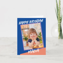 Modern Happy Birthday Script Foto Meisjes Kaart