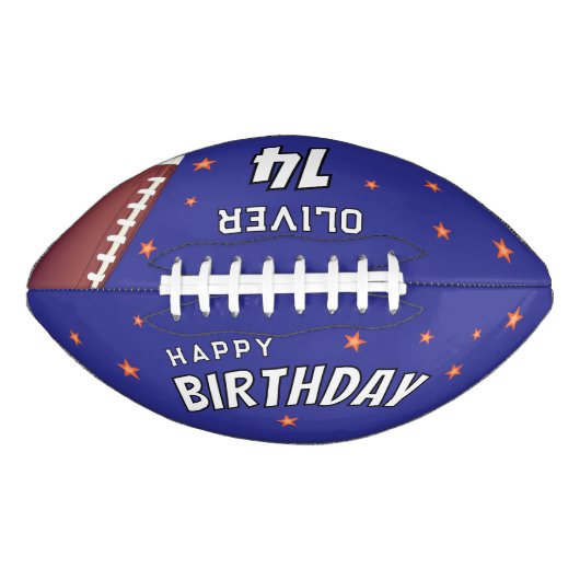 Modern Happy Birthday sterren Naam leeftijd American Football (Voorkant)