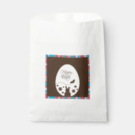 Modern Happy Easter Chocolate Brown Bedankzakje