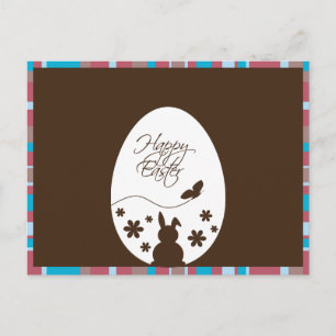 Modern Happy Easter Chocolate Brown Briefkaart
