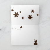 Modern Happy Easter Chocolate Brown Feestdagen Kaart (Binnen)