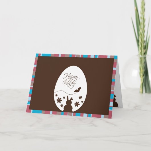 Modern Happy Easter Chocolate Brown Feestdagen Kaart (Voorkant)