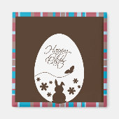 Modern Happy Easter Chocolate Brown Magneet (Voorkant)