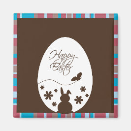 Modern Happy Easter Chocolate Brown Magneet