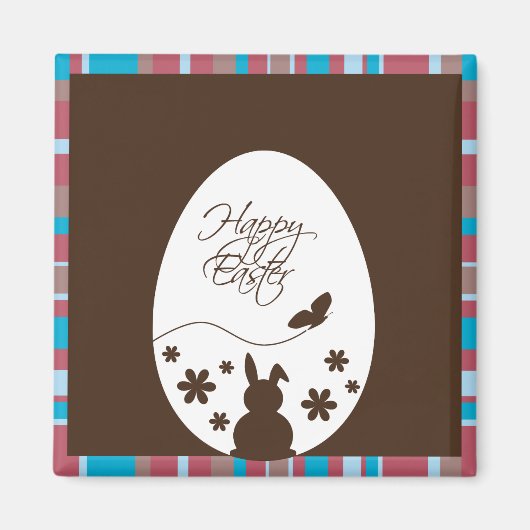 Modern Happy Easter Chocolate Brown Magneet (Voorkant)
