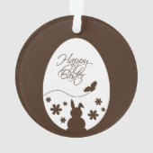 Modern Happy Easter Chocolate Brown Ornament (achterkant)