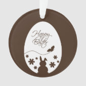 Modern Happy Easter Chocolate Brown Ornament (voorkant)