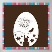 Modern Happy Easter Chocolate Brown Poster (Voorkant)