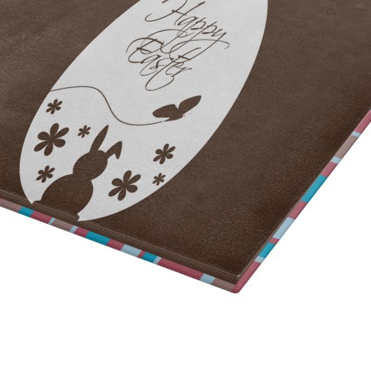 Modern Happy Easter Chocolate Brown Snijplank (Hoek)