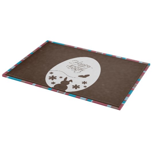 Modern Happy Easter Chocolate Brown Snijplank (Hoek)